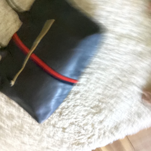 Clare V. Tote Black / Red & Navy Stripe - Picture 9 of 10